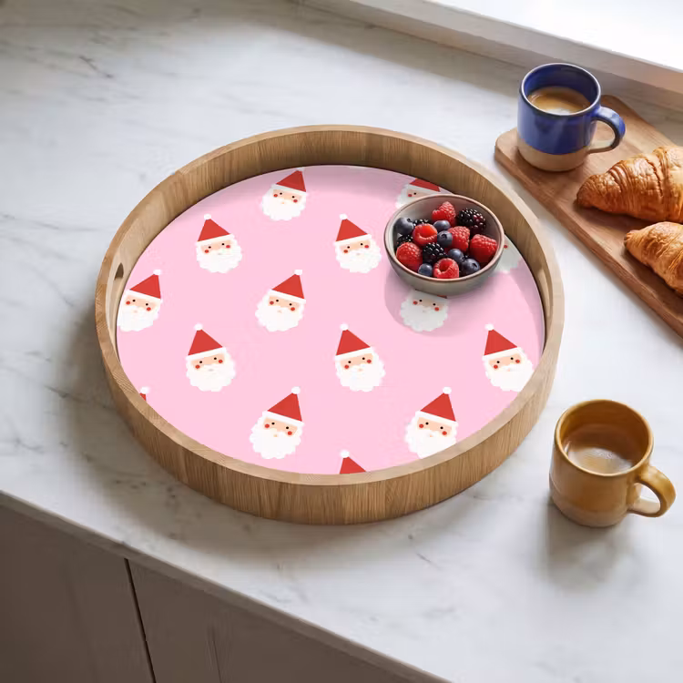 Dienblad - Kerstman - Kerst - Roze — 4