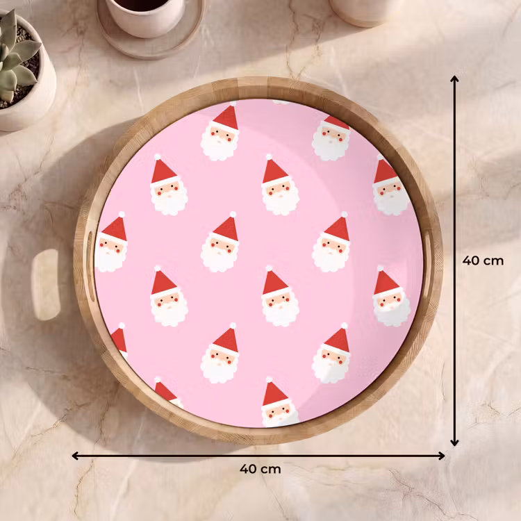 Dienblad - Kerstman - Kerst - Roze — 9