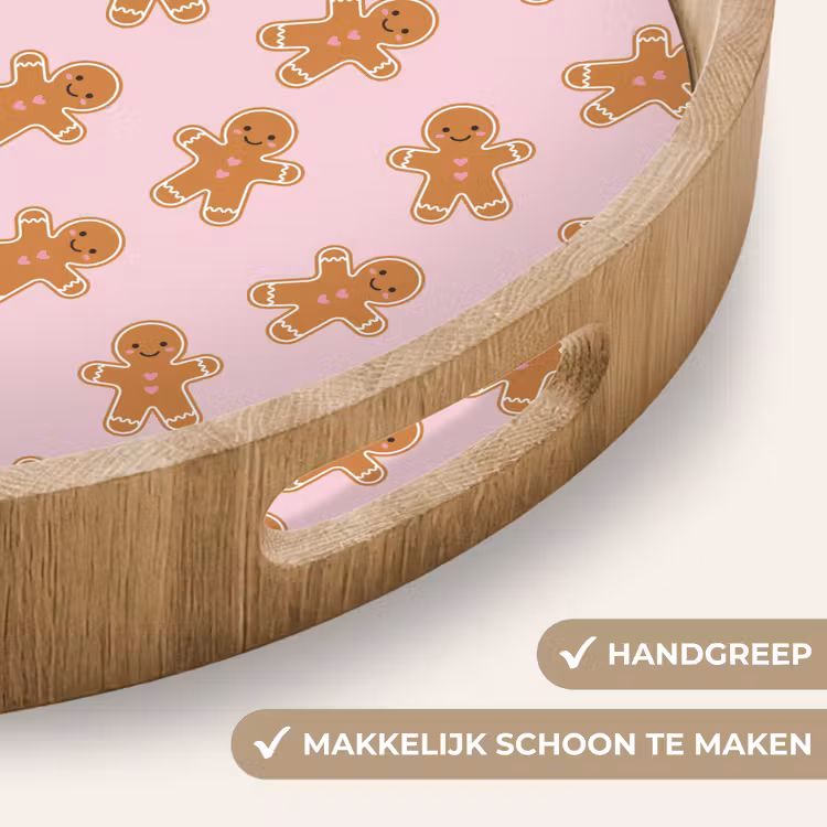 Dienblad - Peperkoek - Bruin - Roze - Kerst — 5