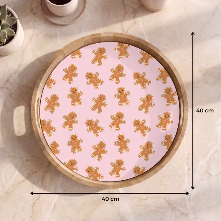 Dienblad - Peperkoek - Bruin - Roze - Kerst — 9