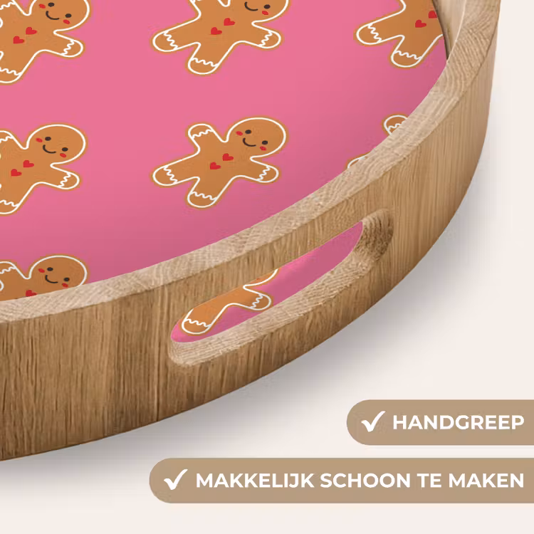 Dienblad - Peperkoek - Kerst - Roze - Bruin — 5