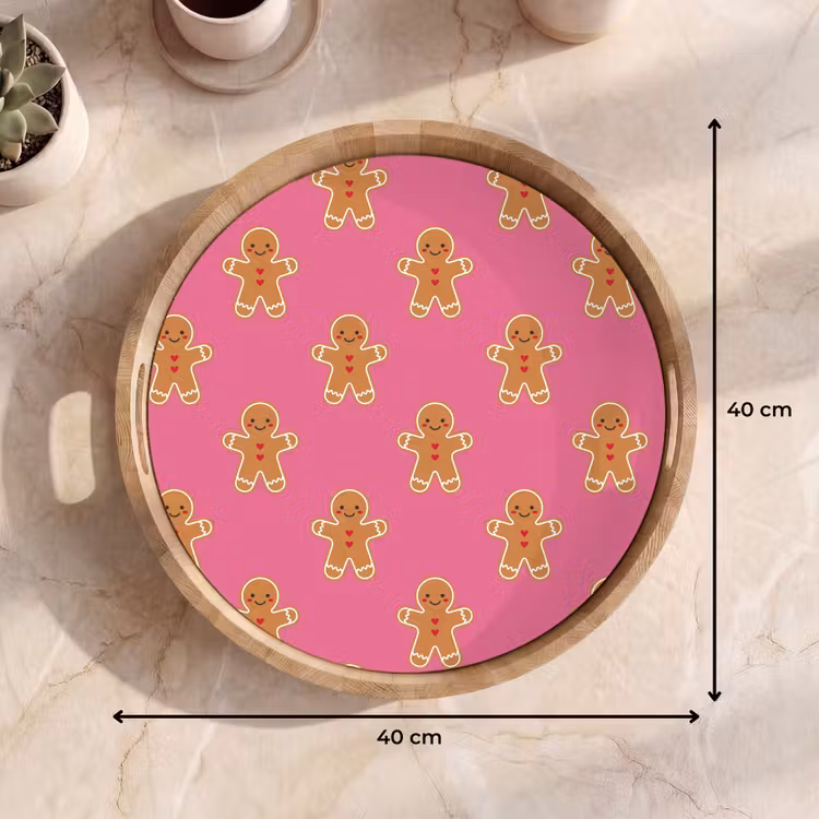 Dienblad - Peperkoek - Kerst - Roze - Bruin — 9