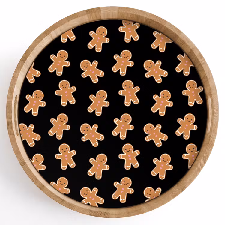 Dienblad - Peperkoek - Kerst - Zwart - Bruin — 1