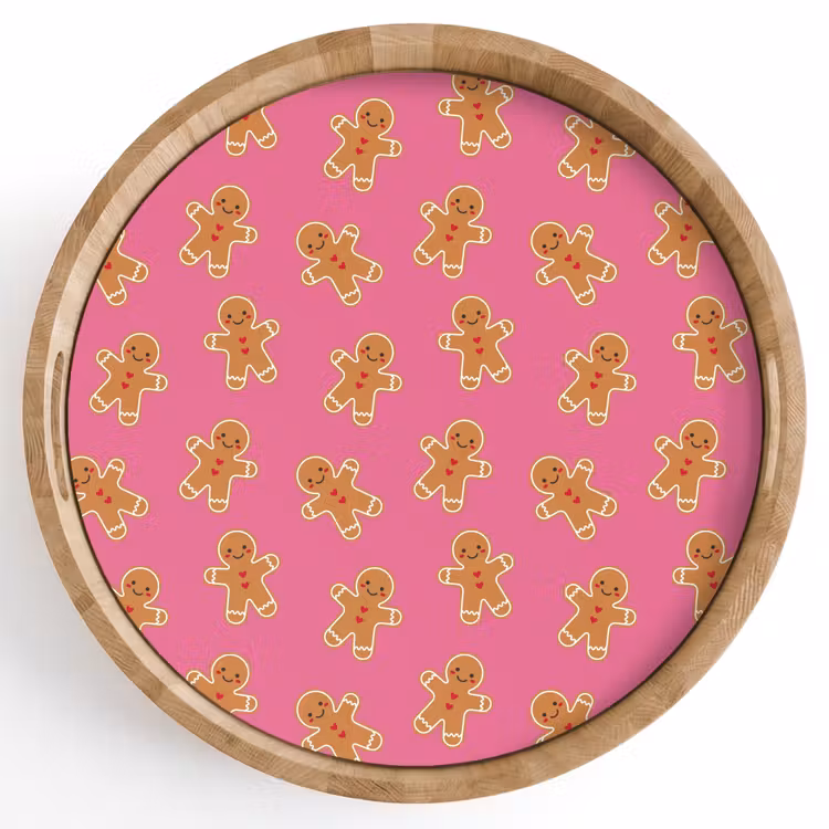 Dienblad - Peperkoek - Roze - Bruin - Kerst — 1
