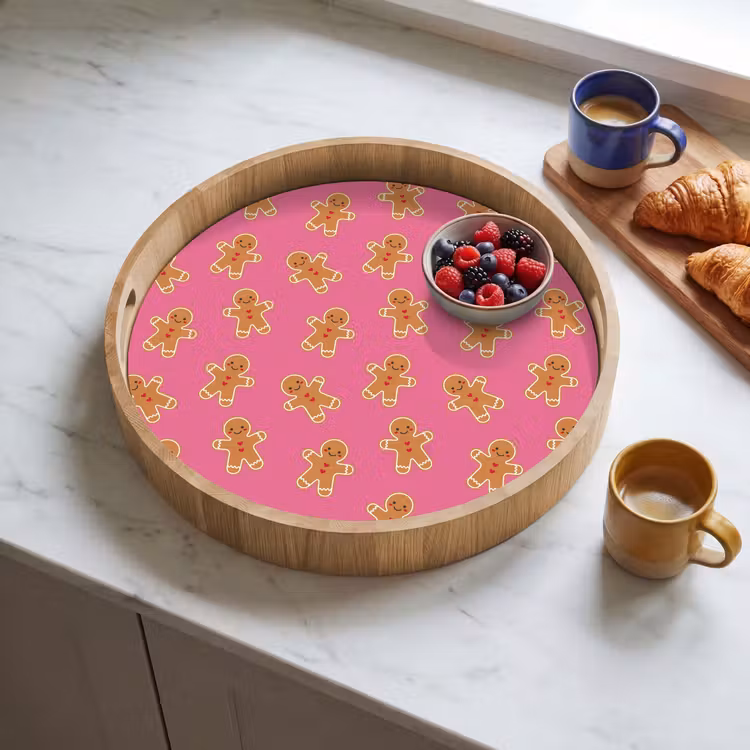 Dienblad - Peperkoek - Roze - Bruin - Kerst — 4