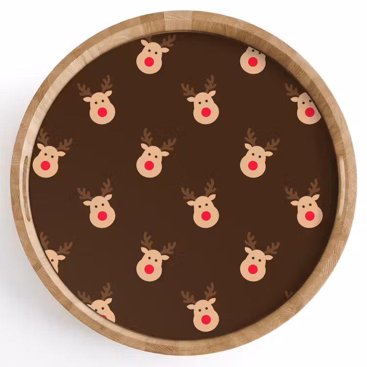 Dienblad - Rendieren - Kerst - Bruin — 1