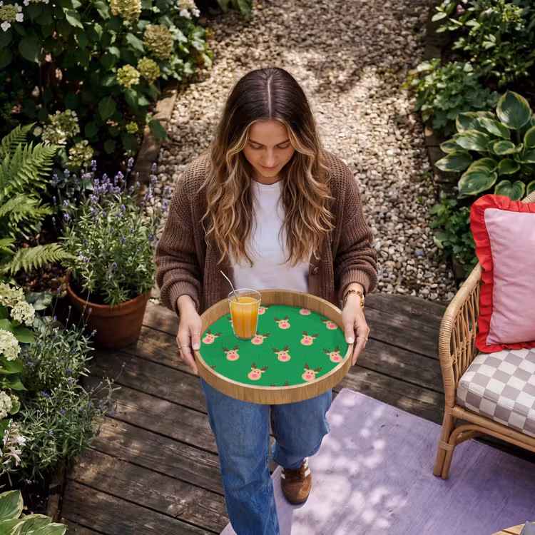 Dienblad - Rendieren - Kerst - Neon - Groen — 8