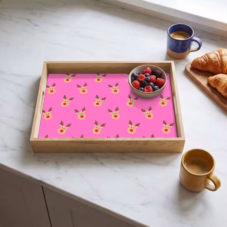 Dienblad - Rendieren - Kerst - Neon - Roze — 4