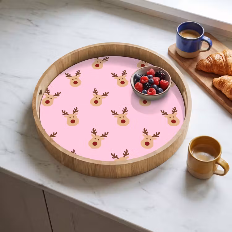 Dienblad - Rendieren - Kerst - Roze — 4