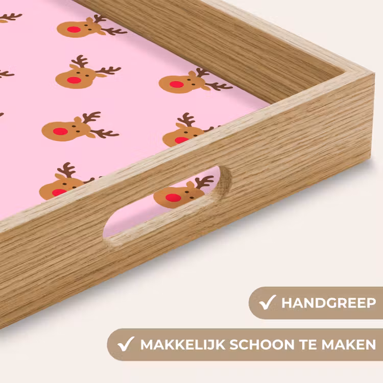 Dienblad - Rendieren - Kerst - Roze - Rood — 5