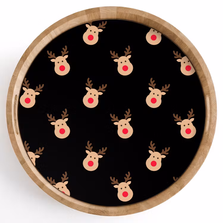 Dienblad - Rendieren - Kerst - Zwart — 1