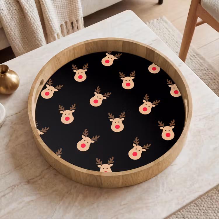 Dienblad - Rendieren - Kerst - Zwart — 2