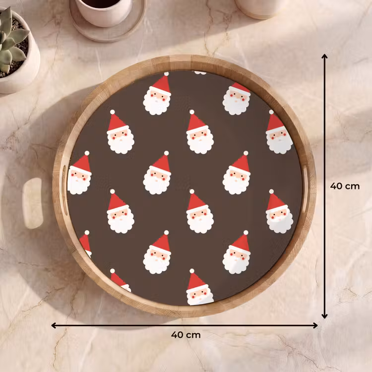 Dienblad - Kerstman - Kerst - Bruin — 9