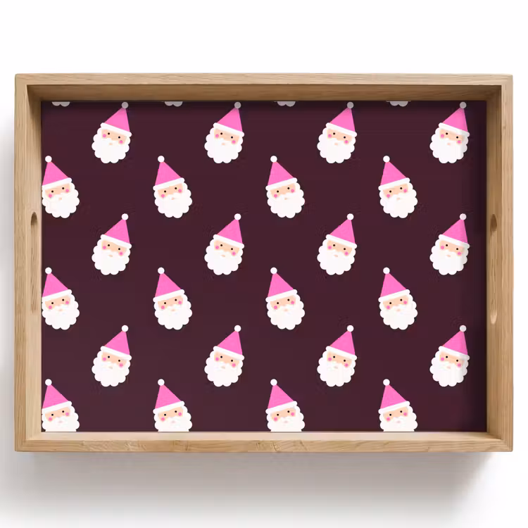 Dienblad - Kerstman - Kerst - Roze - Burgundy — 1