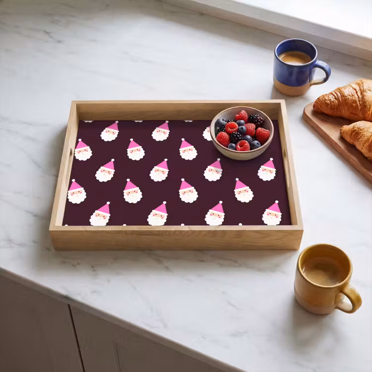Dienblad - Kerstman - Kerst - Roze - Burgundy — 4