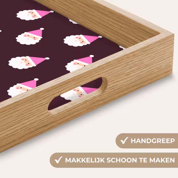 Dienblad - Kerstman - Kerst - Roze - Burgundy — 5