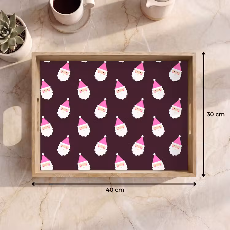 Dienblad - Kerstman - Kerst - Roze - Burgundy — 9