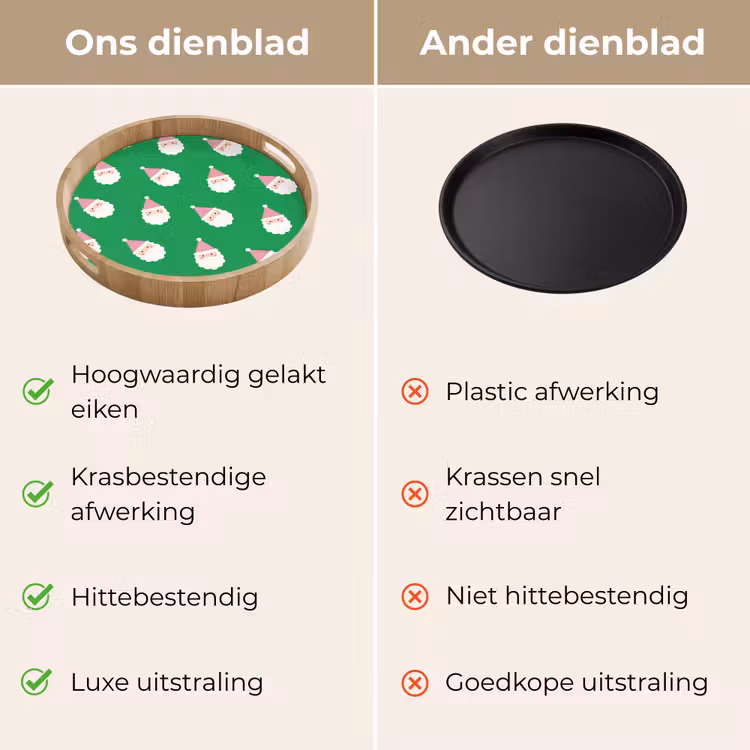 Dienblad - Kerstman - Kerst - Roze - Groen — 3