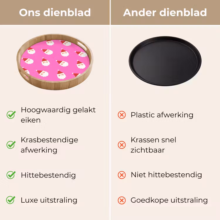 Dienblad - Kerstman - Kerst - Roze - Rood — 3
