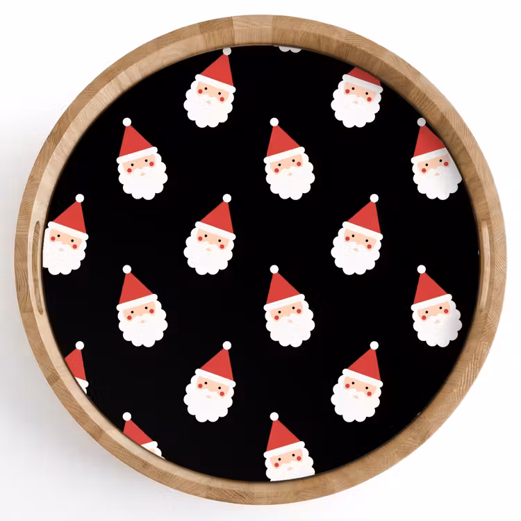 Dienblad - Kerstman - Kerst - Zwart — 1