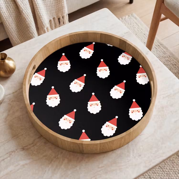 Dienblad - Kerstman - Kerst - Zwart — 2