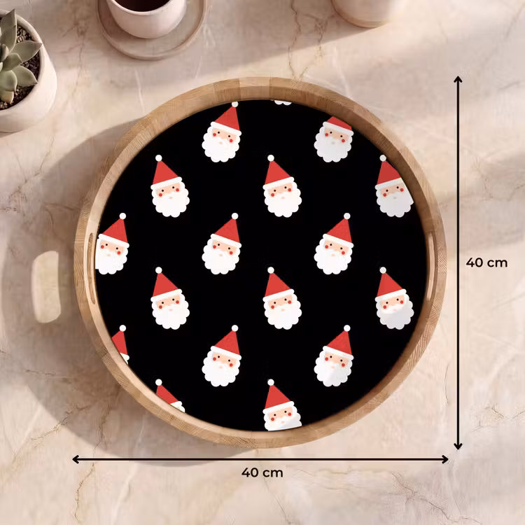 Dienblad - Kerstman - Kerst - Zwart — 9