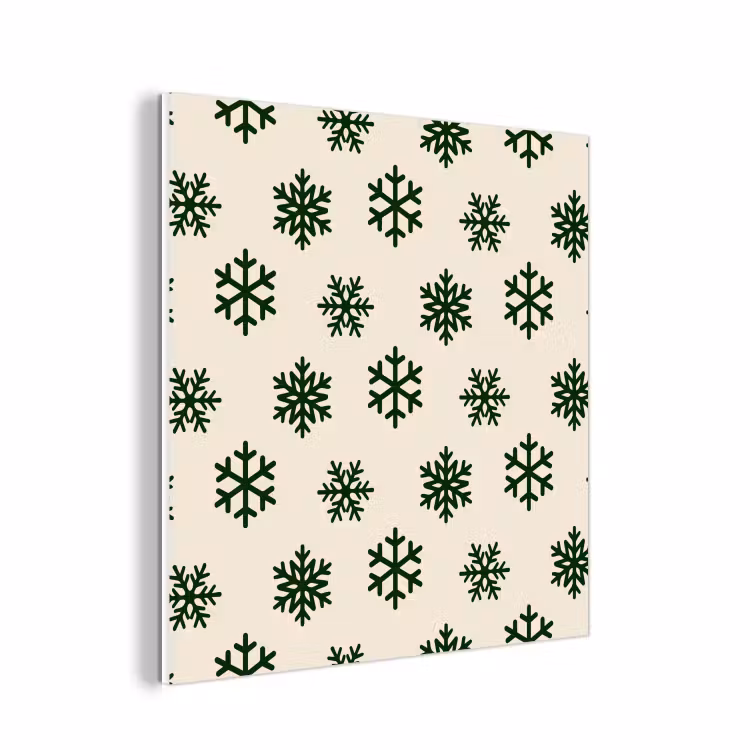 Forex - Sneeuwvlok - Crème - Groen - Kerst — 1