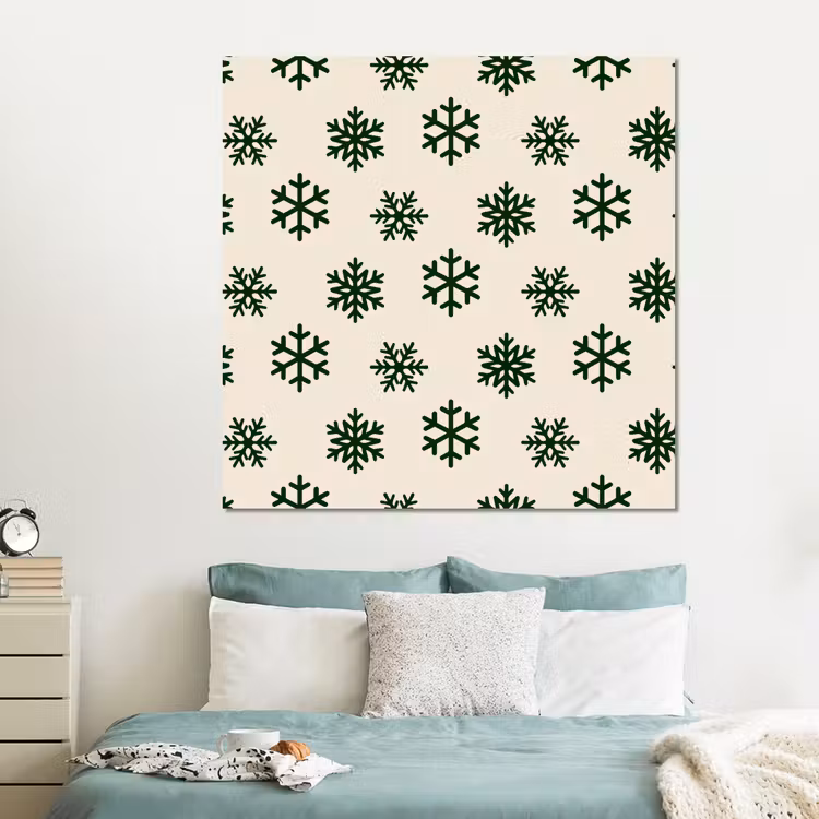 Forex - Sneeuwvlok - Crème - Groen - Kerst — 2