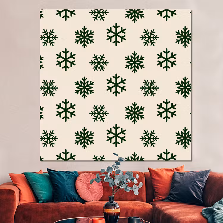 Forex - Sneeuwvlok - Crème - Groen - Kerst — 3