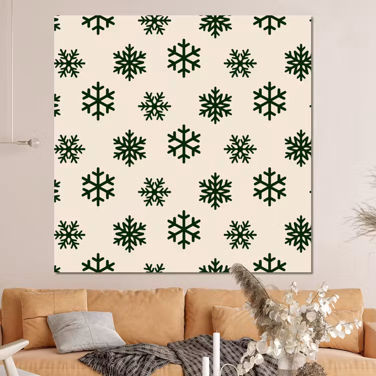 Forex - Sneeuwvlok - Crème - Groen - Kerst — 4