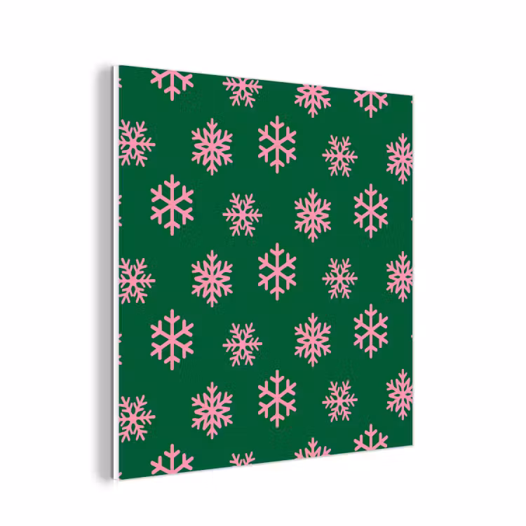 Forex - Sneeuwvlok - Groen - Roze - Kerst — 1