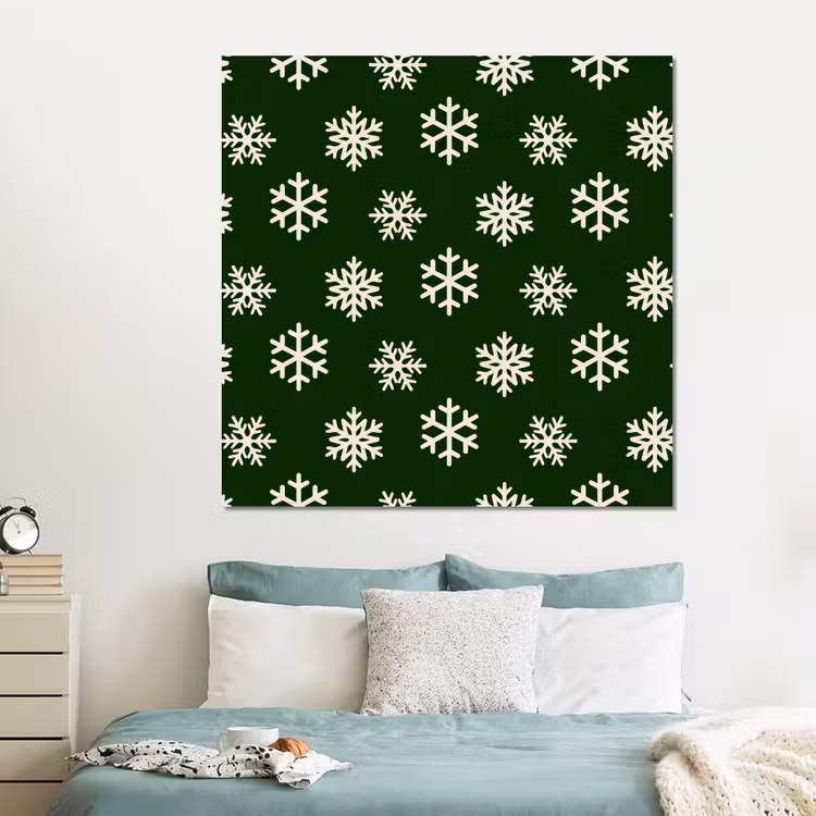 Forex - Sneeuwvlok - Groen - Wit - Kerst — 2