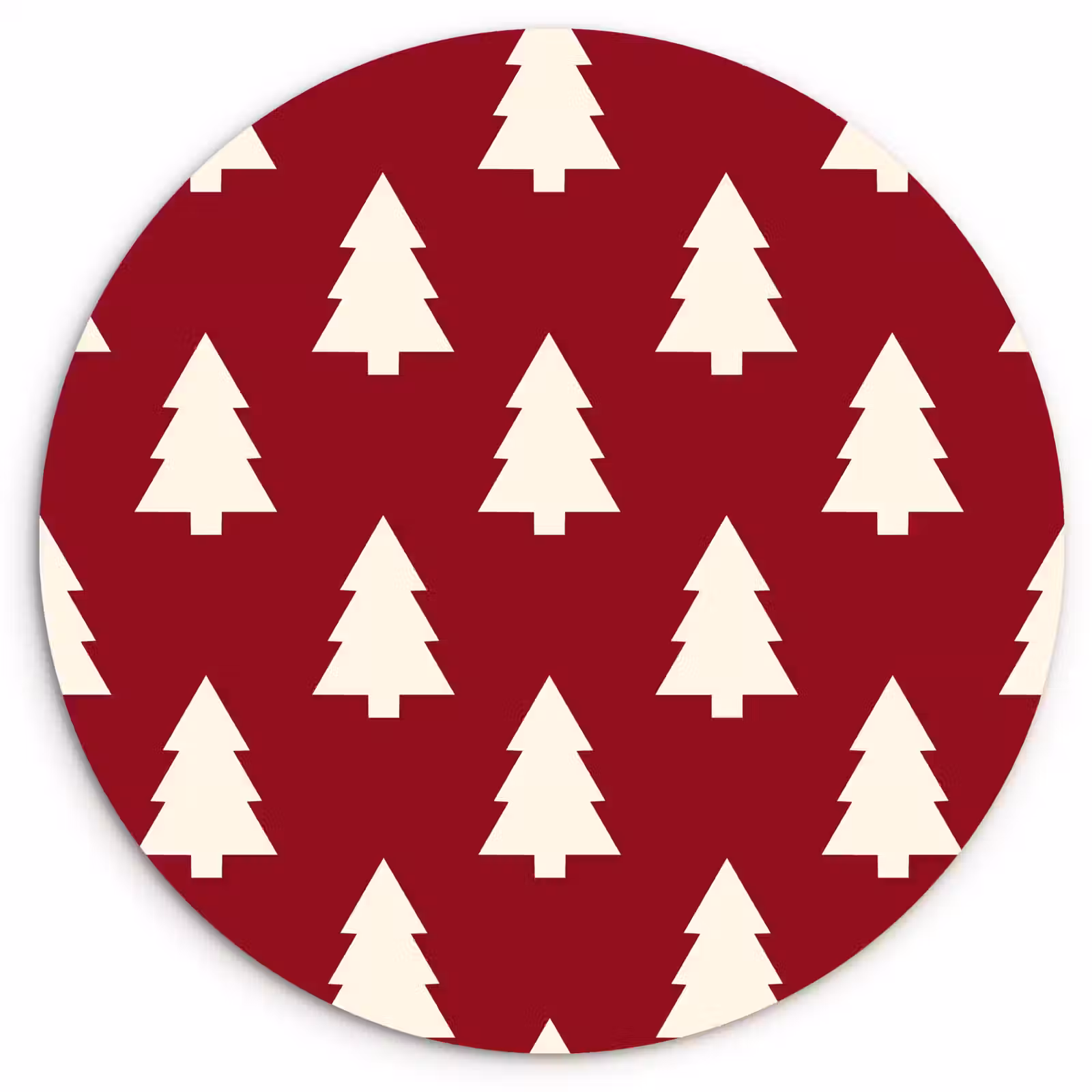 Wandcirkel - Glas - Kerstboom - Rood - Wit — 1