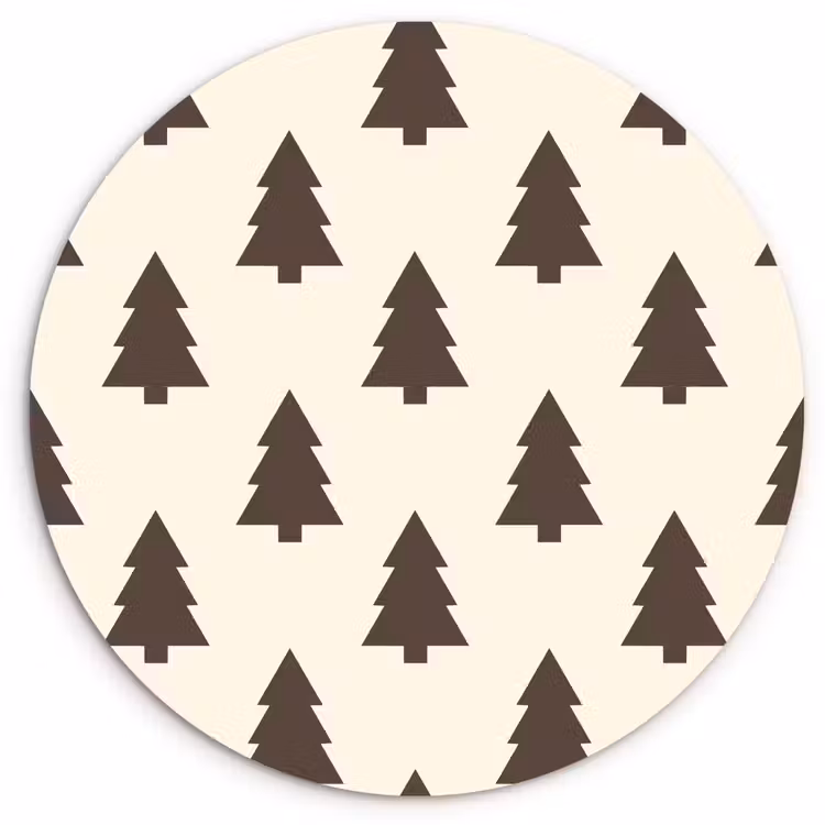 Wandcirkel - Glas - Kerstboom - Crème - Grijs — 1