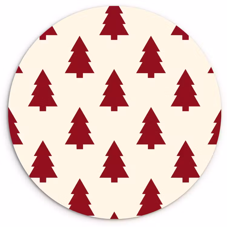Wandcirkel - Glas - Kerstboom - Crème - Rood — 1