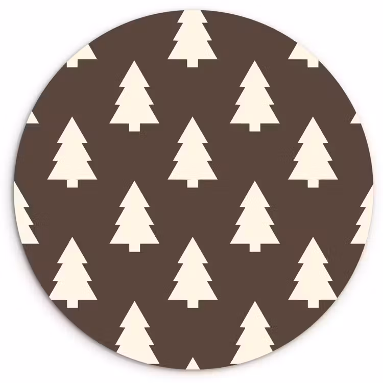 Wandcirkel - Glas - Kerstboom - Grijs - Crème — 1