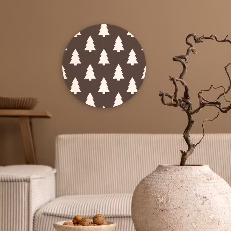Wandcirkel - Glas - Kerstboom - Grijs - Crème — 2