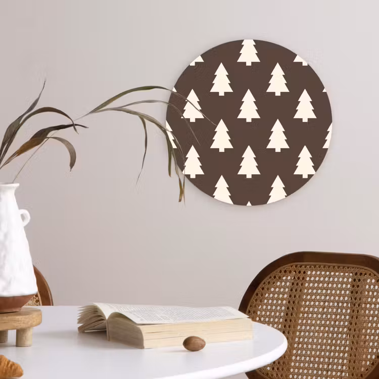 Wandcirkel - Glas - Kerstboom - Grijs - Crème — 4