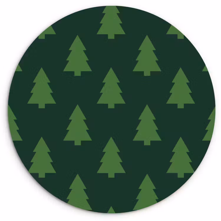 Wandcirkel - Glas - Kerstboom - Groen - Kerst — 1