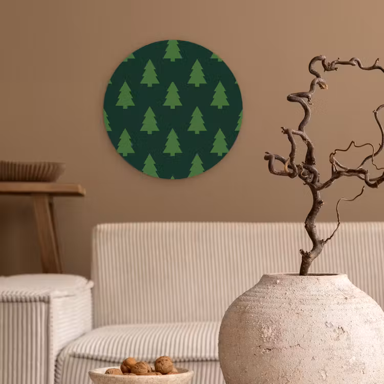 Wandcirkel - Glas - Kerstboom - Groen - Kerst — 2