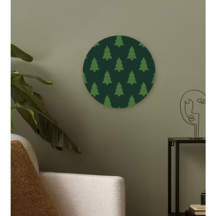 Wandcirkel - Glas - Kerstboom - Groen - Kerst — 3