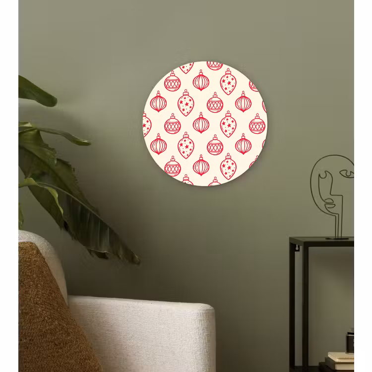 Wandcirkel - Glas - Kerstbal - Crème - Rood — 3