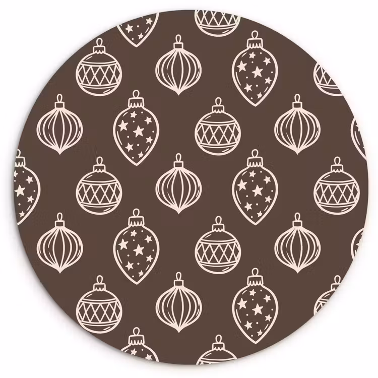 Wandcirkel - Glas - Kerstbal - Grijs - Crème — 1