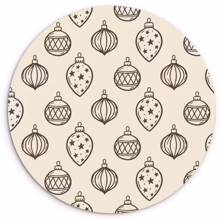 Wandcirkel - Glas - Kerstbal - Groen - Crème — 1