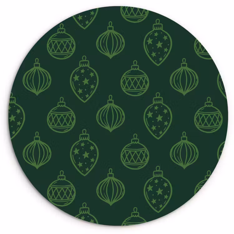 Wandcirkel - Glas - Kerstbal - Groen - Kerst — 1