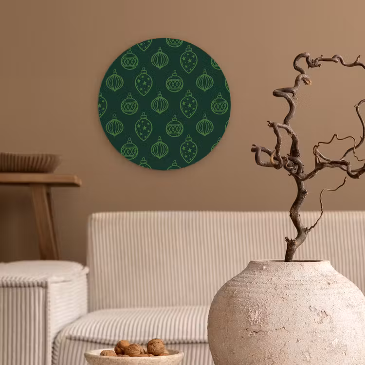 Wandcirkel - Glas - Kerstbal - Groen - Kerst — 2