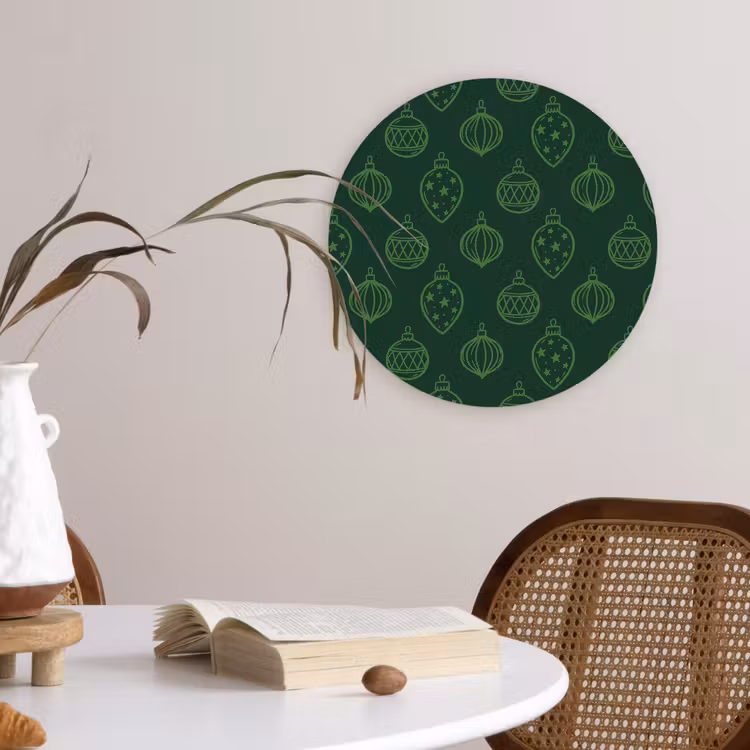Wandcirkel - Glas - Kerstbal - Groen - Kerst — 4