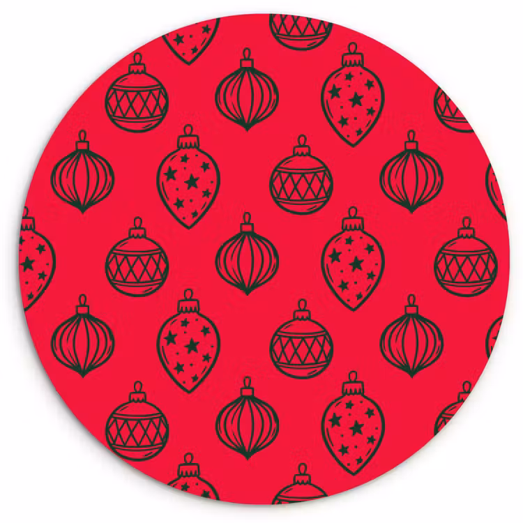 Wandcirkel - Glas - Kerstbal - Groen - Rood — 1