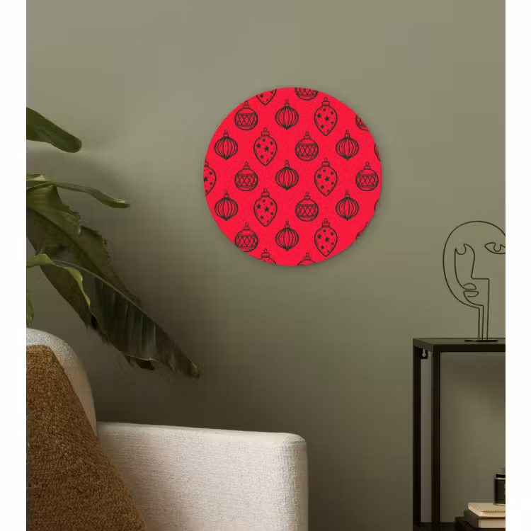 Wandcirkel - Glas - Kerstbal - Groen - Rood — 3