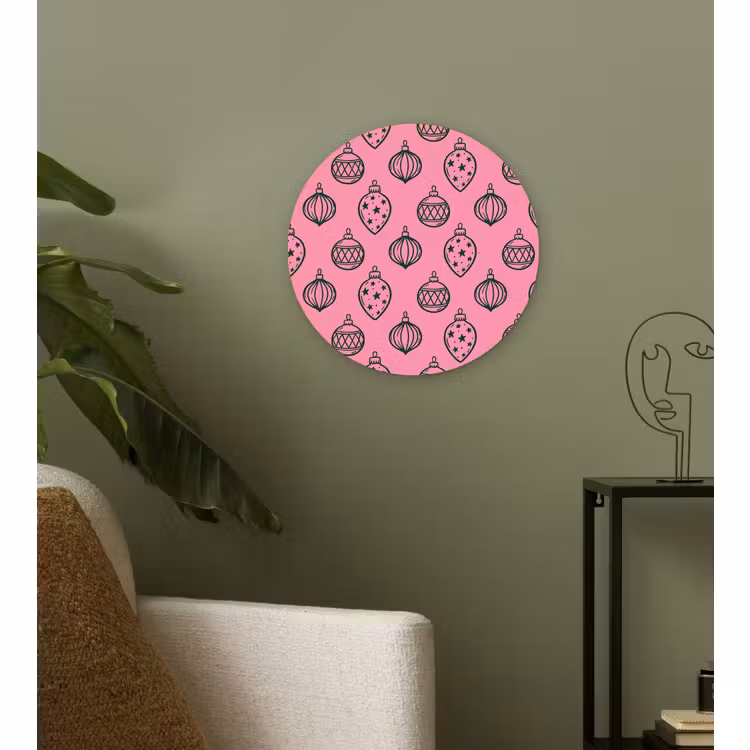 Wandcirkel - Glas - Kerstbal - Groen - Roze — 3
